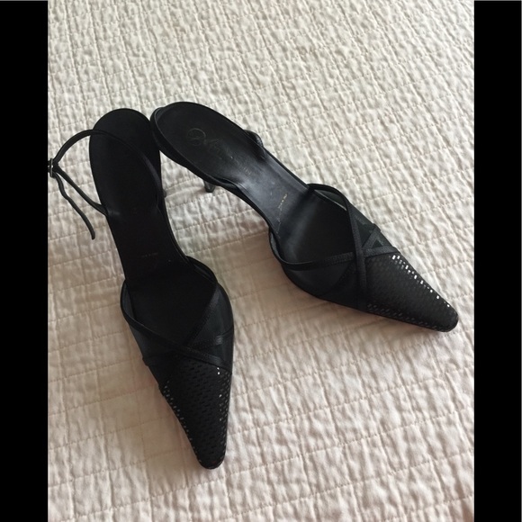 EUC St John black fabric/mesh metallic stilettos - Picture 8 of 13
